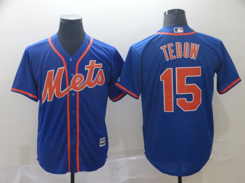 Men New York Mets #15 Tebow Blue Game MLB Jerseys->women mlb jersey->Women Jersey